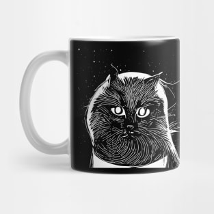 Cosmic Cat white print Mug